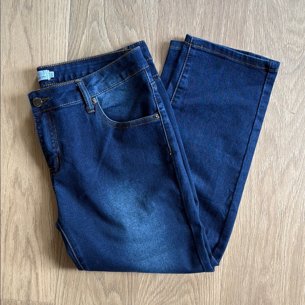 Glitz Skinny Fit Cotton Blend Dark Blue Denim Jeans Size 13